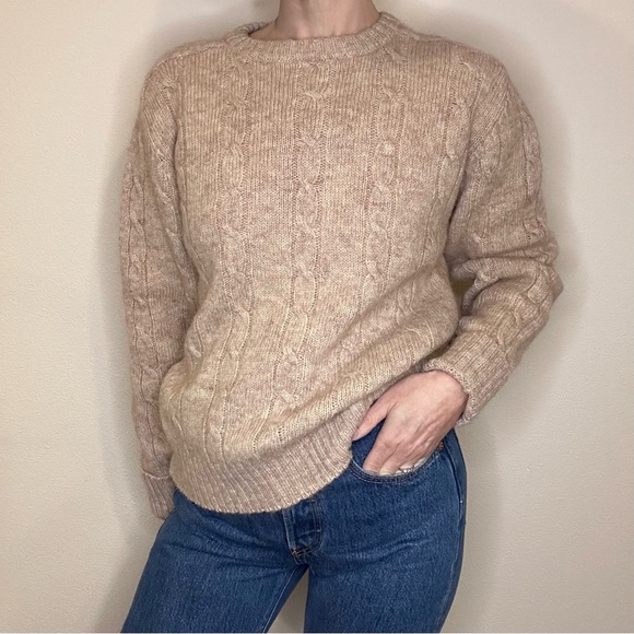 Vintage Hill & Archer | Fisherman Wool Sweater | Cable-knit Sweater | Size Lg - Picture 2 of 5